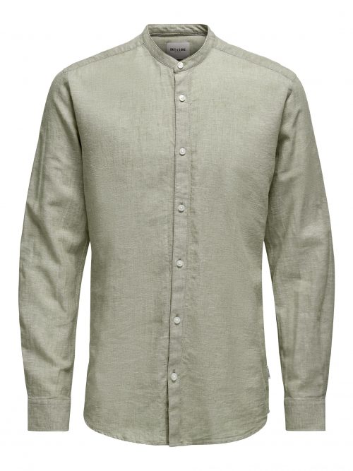 Camicia Coreana In Misto Lino/Cotone Only & Sons Uomo